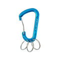 Aluminium karabijnhaak blauw met sleutelringen