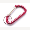 Aluminium karabijnhaak rood ovaal met sleutelring 80 mm