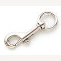Draaibare musketonhaak RVS met rond oog 120 mm
