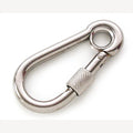 Karabijnhaak RVS met schroefsluiting en oog 40 mm