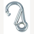 Karabijnhaak RVS met speciale sluiting en oog 80 mm