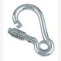 Karabijnhaak RVS met veerslot met oog 80 mm