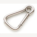 Karabijnhaak 100mm RVS peervormig met ring